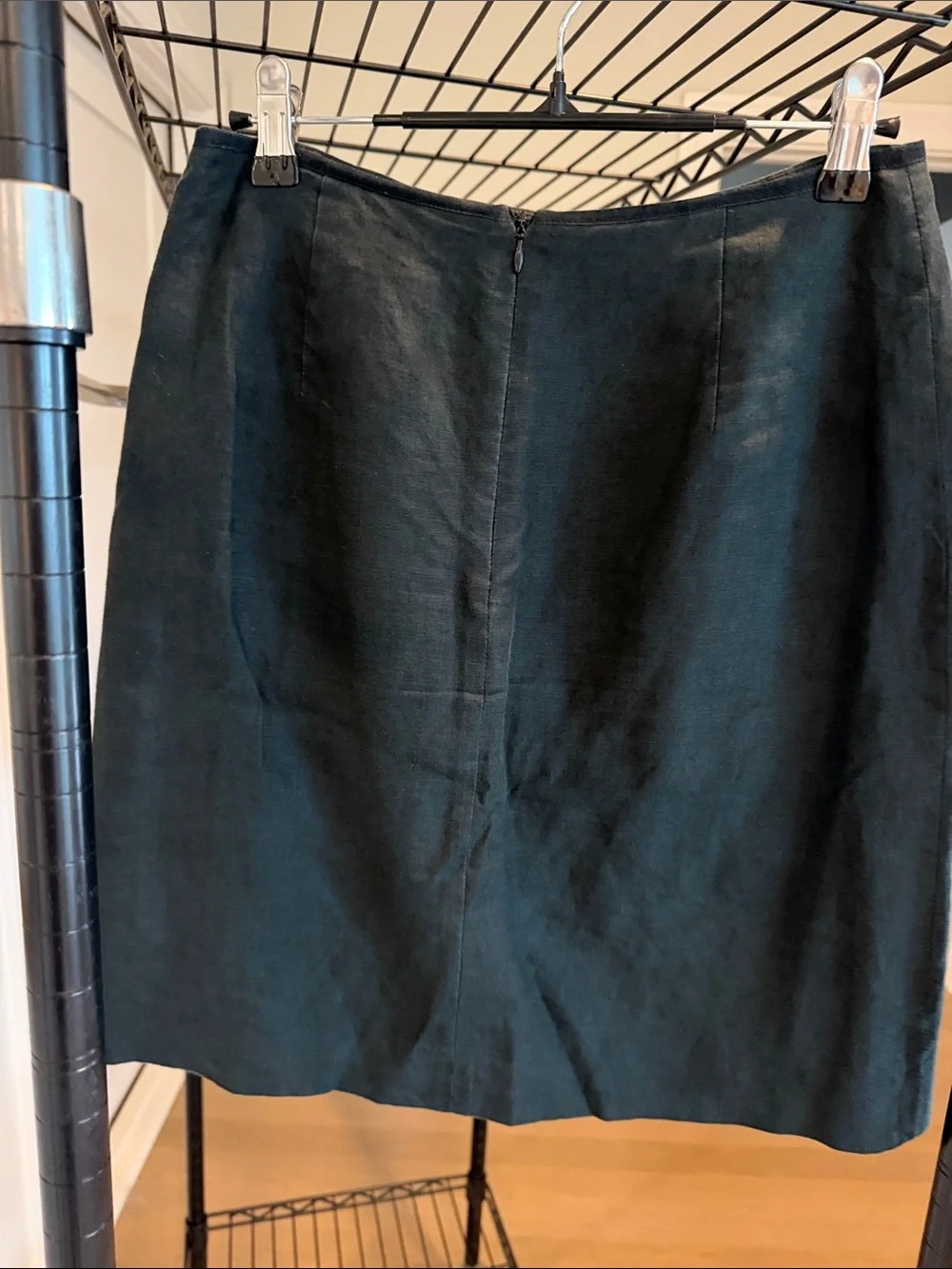 J. Crew Black A-Line Linen-Blend Skirt